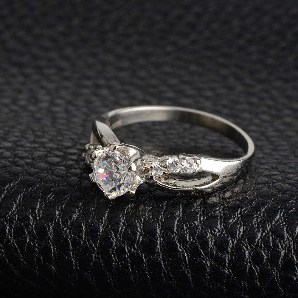 316Steel Standard 5A Zircon Women's Ring Engagement