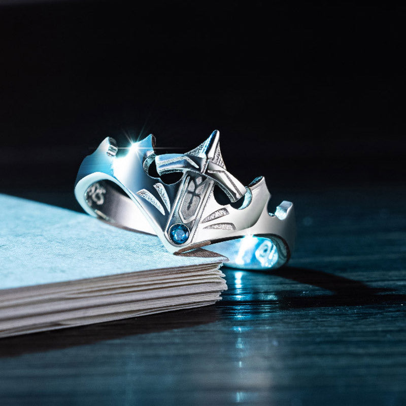 925 Silver Sword Crown Ring