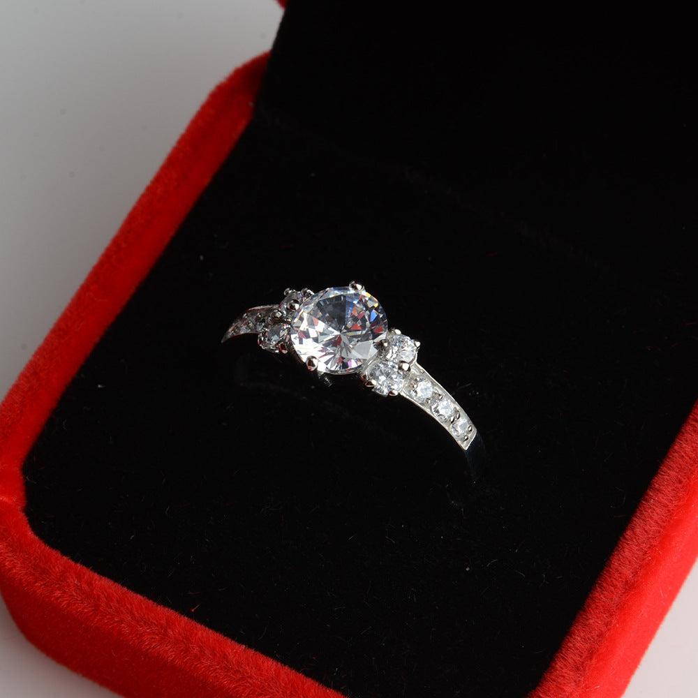 316Steel Standard 5A Zircon Women's Ring Engagement