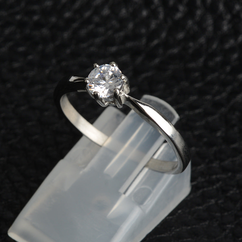 316Steel Standard 5A Zircon Women's Ring Engagement