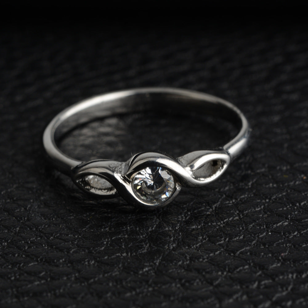 316Steel Standard 5A Zircon Women's Ring Engagement