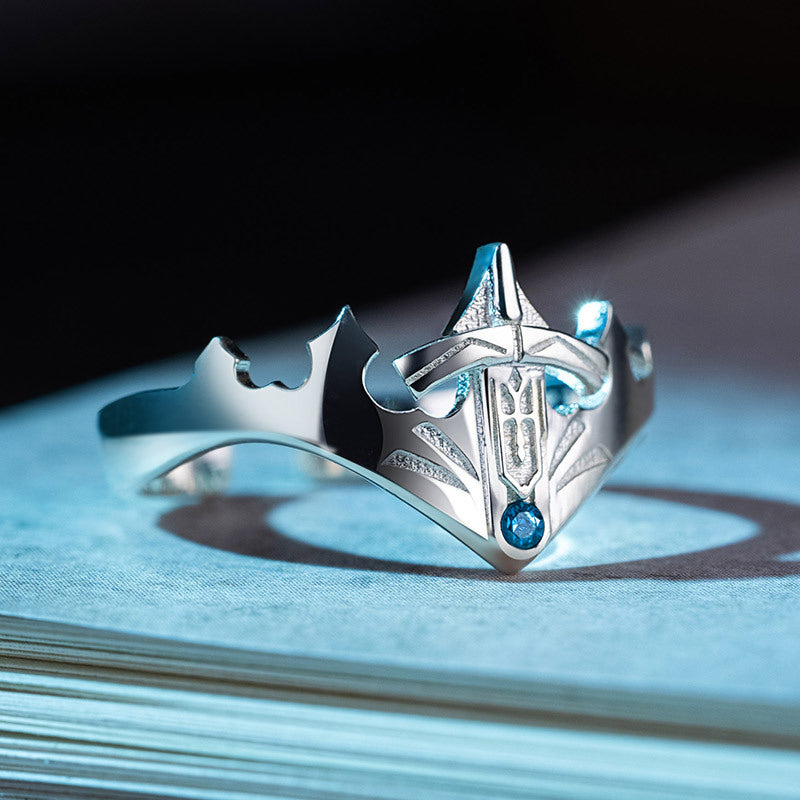 925 Silver Sword Crown Ring