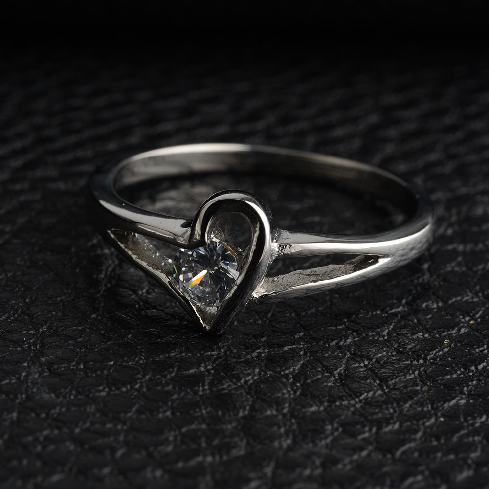 316Steel Standard 5A Zircon Women's Ring Engagement