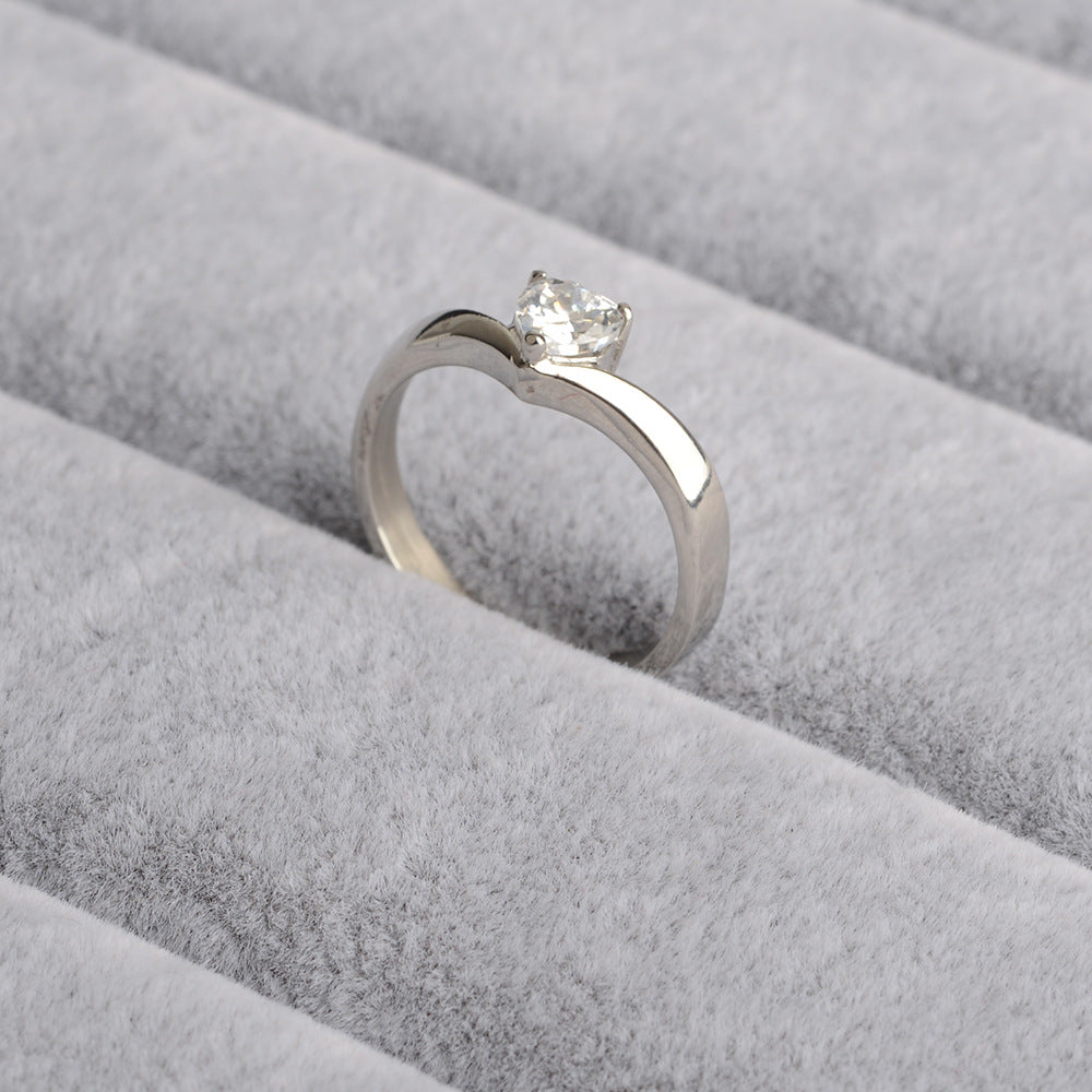 316Steel Standard 5A Zircon Women's Ring Engagement