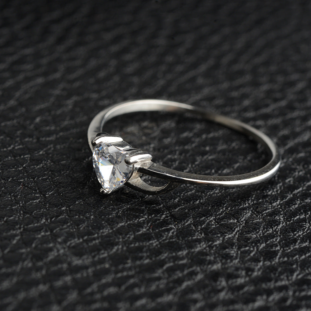 316Steel Standard 5A Zircon Women's Ring Engagement